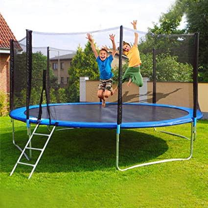 16 foot, 14 foot, 12 foot, 10 foot, 8 foot,6 Foot Trampoline with net coverage - Enclosure Net and Poles Safety Pad